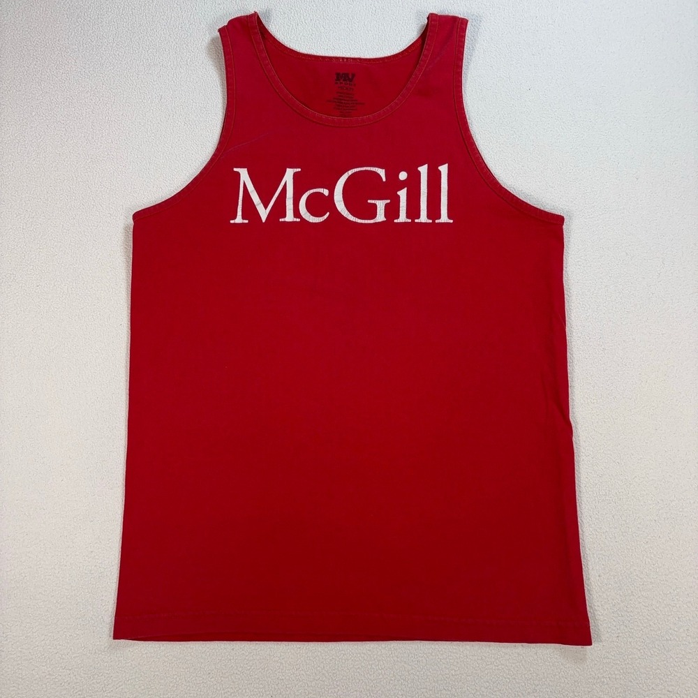 McGill University Spellout Tank Top Men's M Red 100% Cotton MV Sport